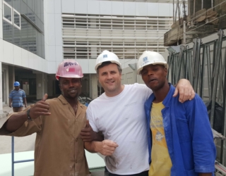 Keel polished plaster finish, Nestoil Headquarters, Lagos