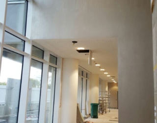 Keel polished plaster finish, Nestoil Headquarters, Lagos